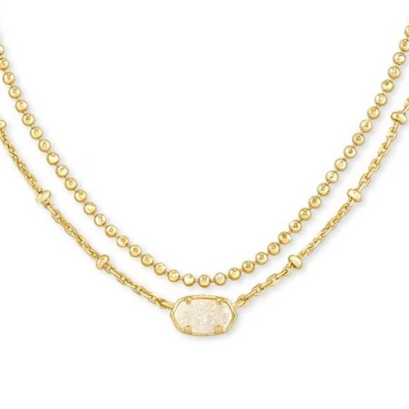 Kendra Scott - Emilie Gold Multi Strand Necklace in Iridescent Drusy New - Picture 4 of 4